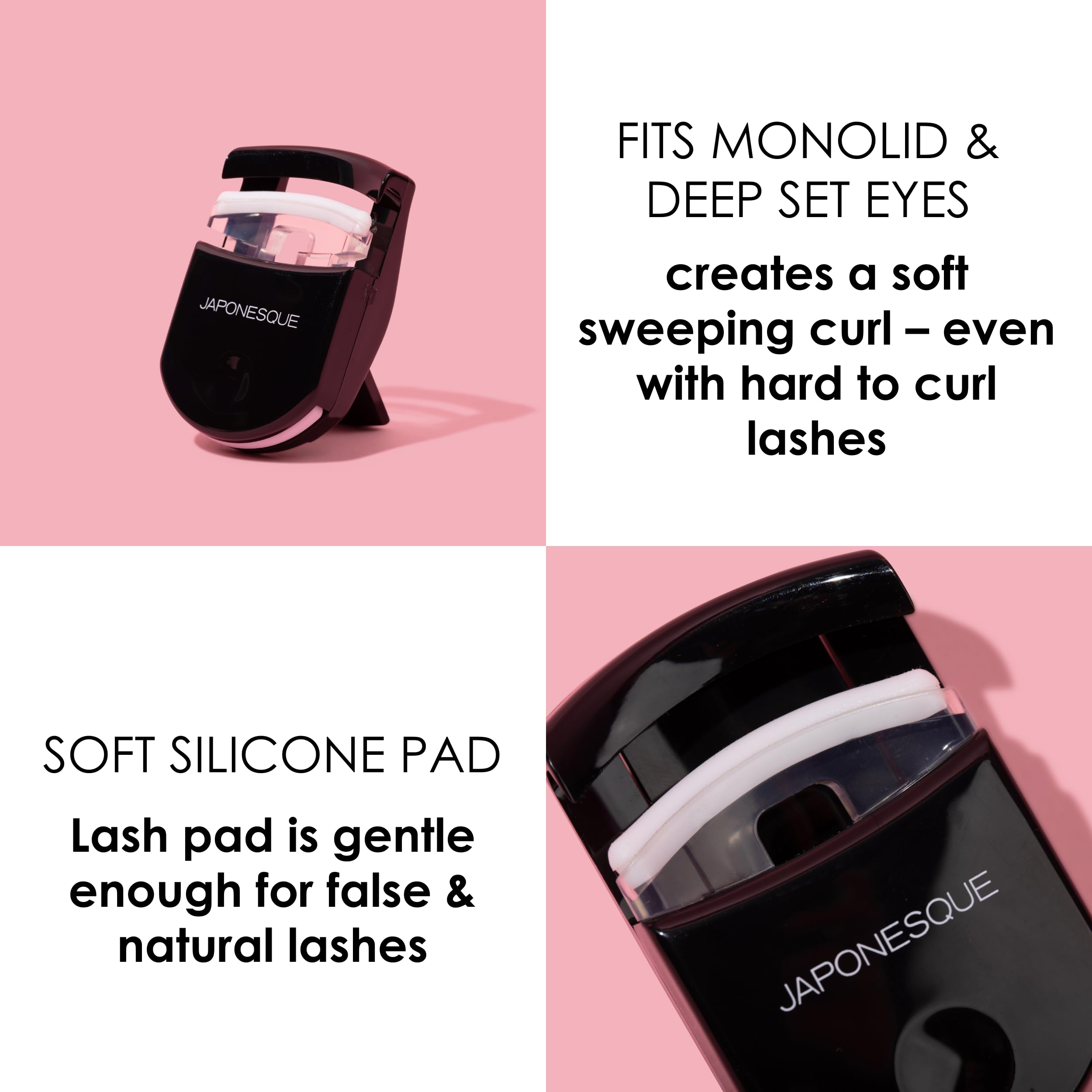 Replacement lash pad inside for easy curl refresh.