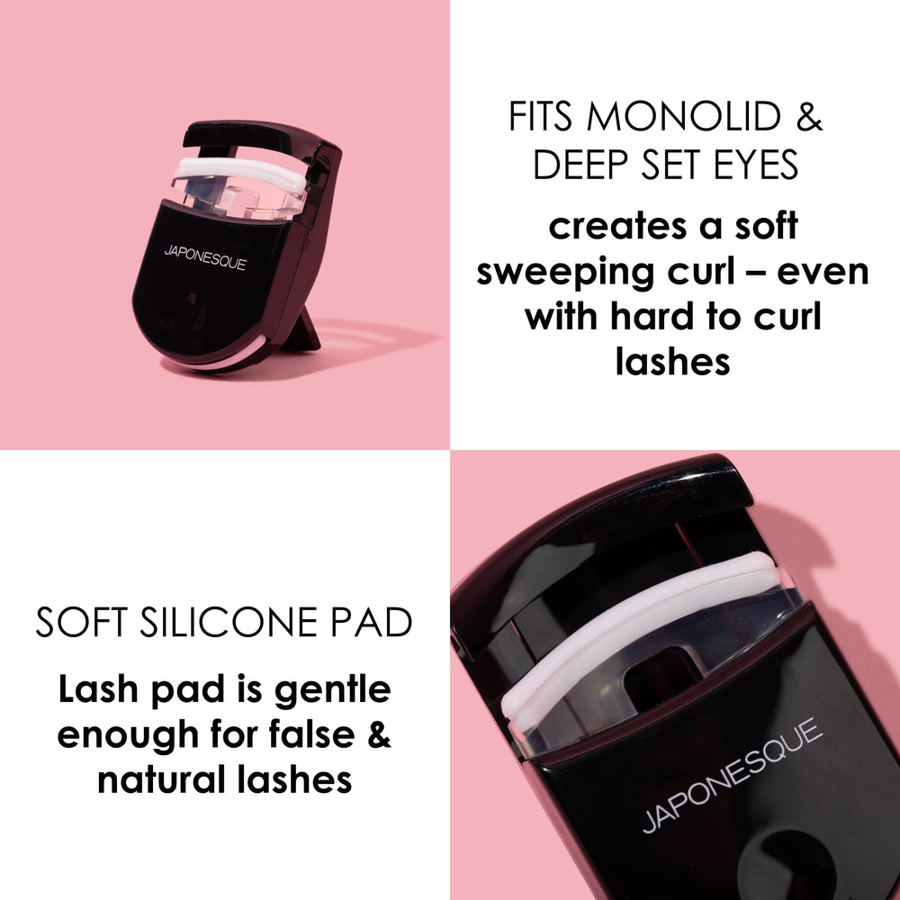 Replacement lash pad inside for easy curl refresh.