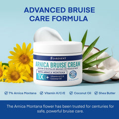 Jardient Arnica Bruise Cream texture closeup showing lightweight non-greasy formula