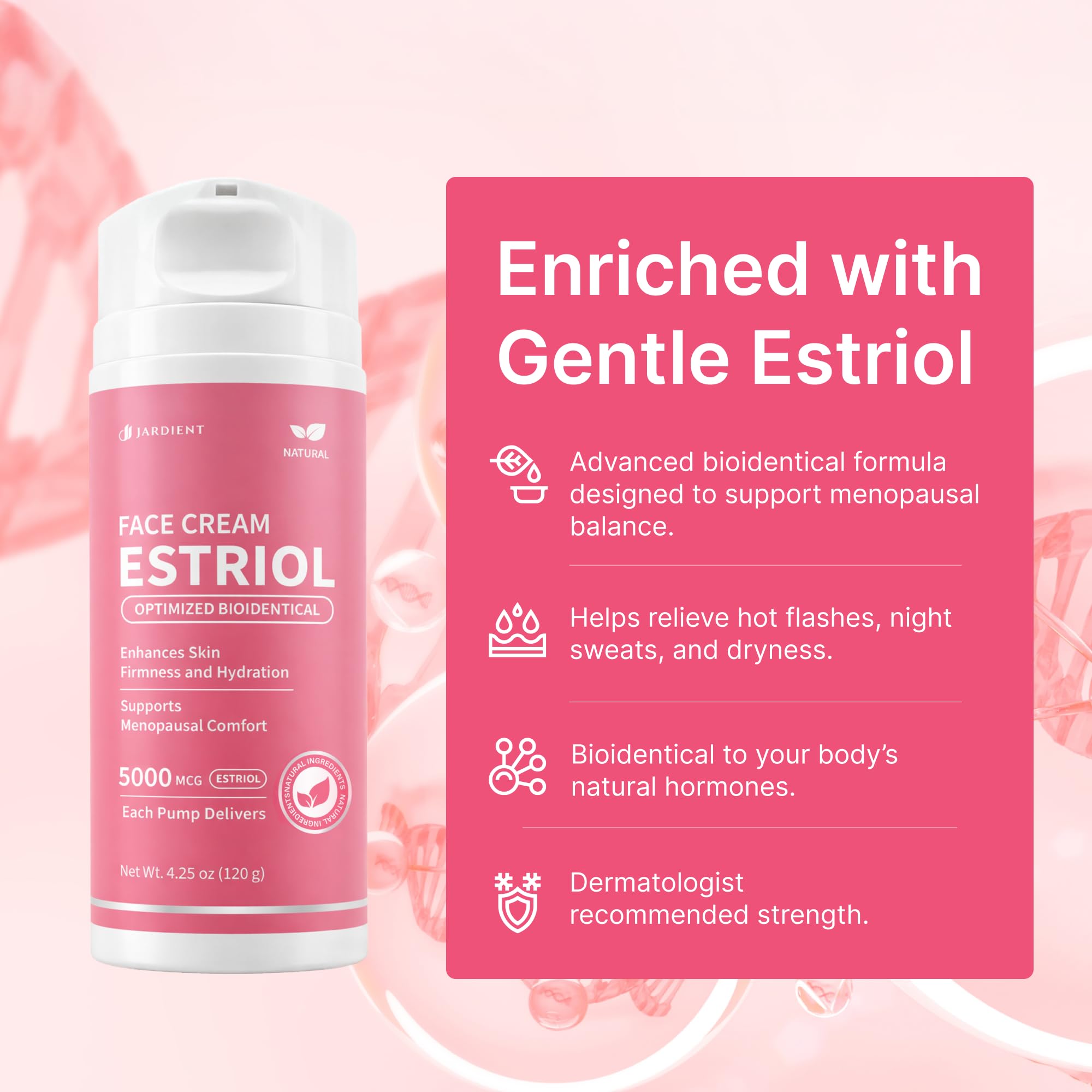 Jardient Estriol Crema: aplicación fácil con la palma de la mano