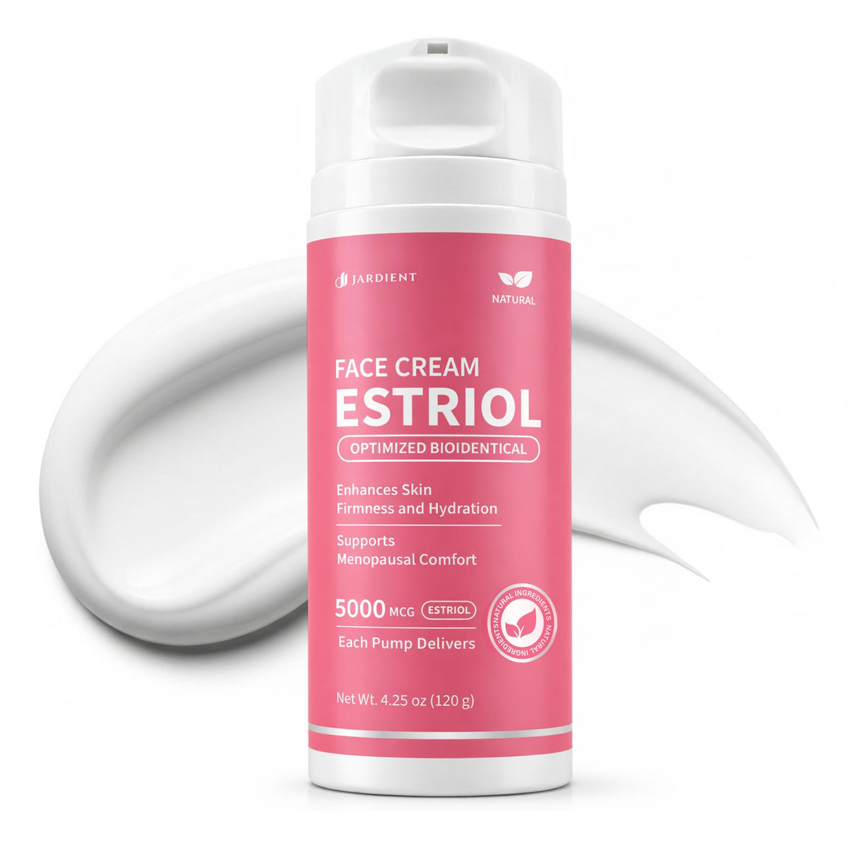 Jardient Estriol Crema: botella mostrando la presentación para hidratación diaria