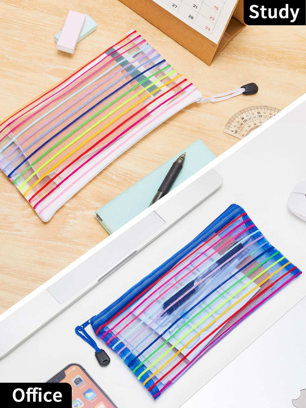 Jarlink cosmetics and travel essentials fit neatly in mesh pouches.