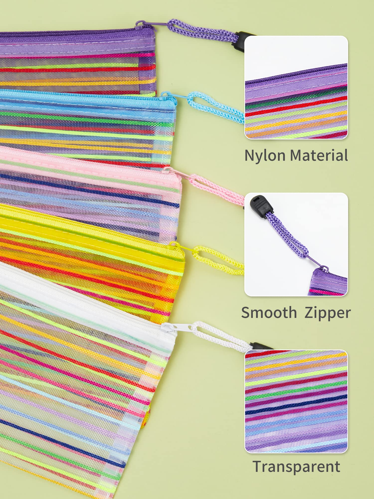 Jarlink transparent mesh pouch with clear contents view for quick access.