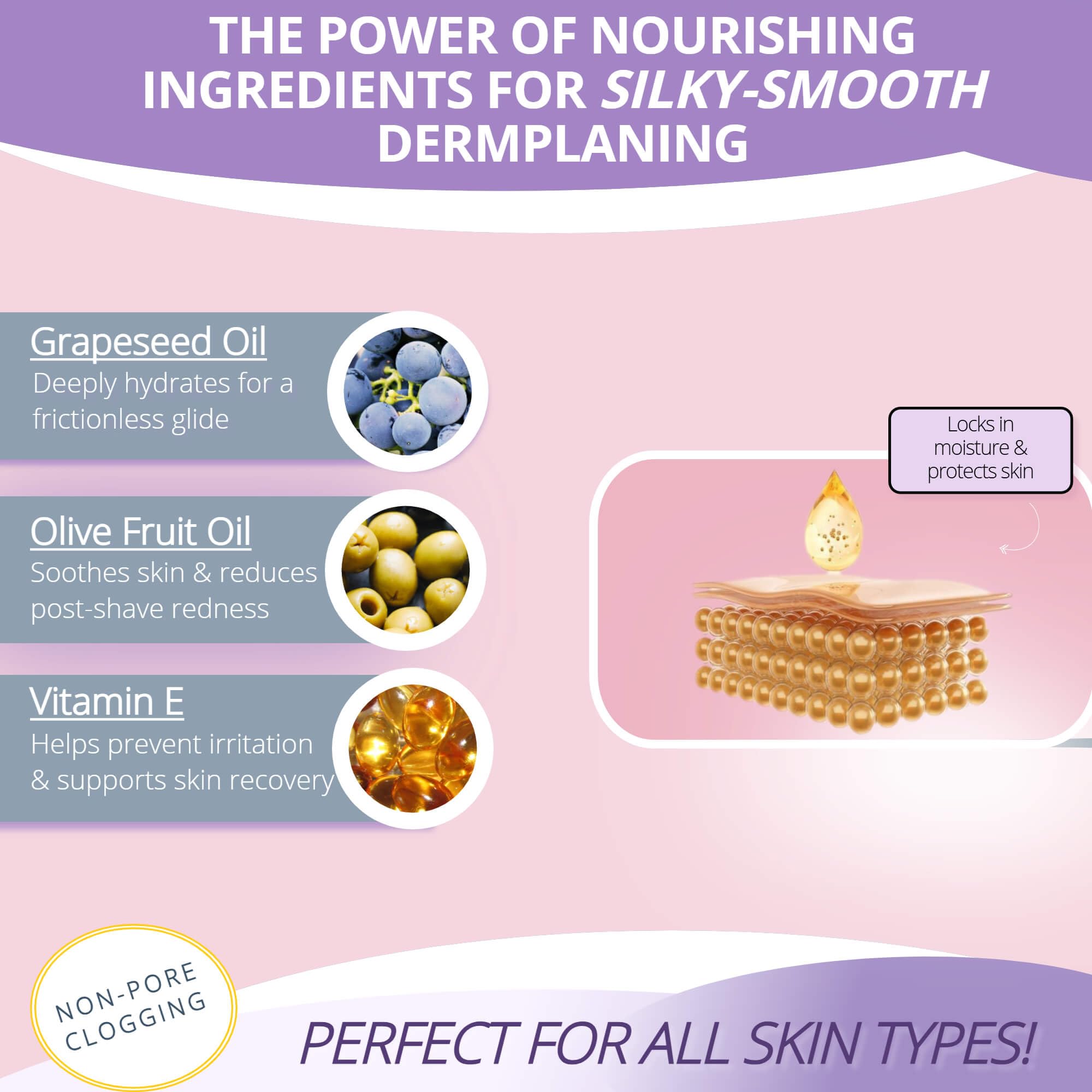 Jasclair Dermaplaning Oil with razor ready for smooth glide.