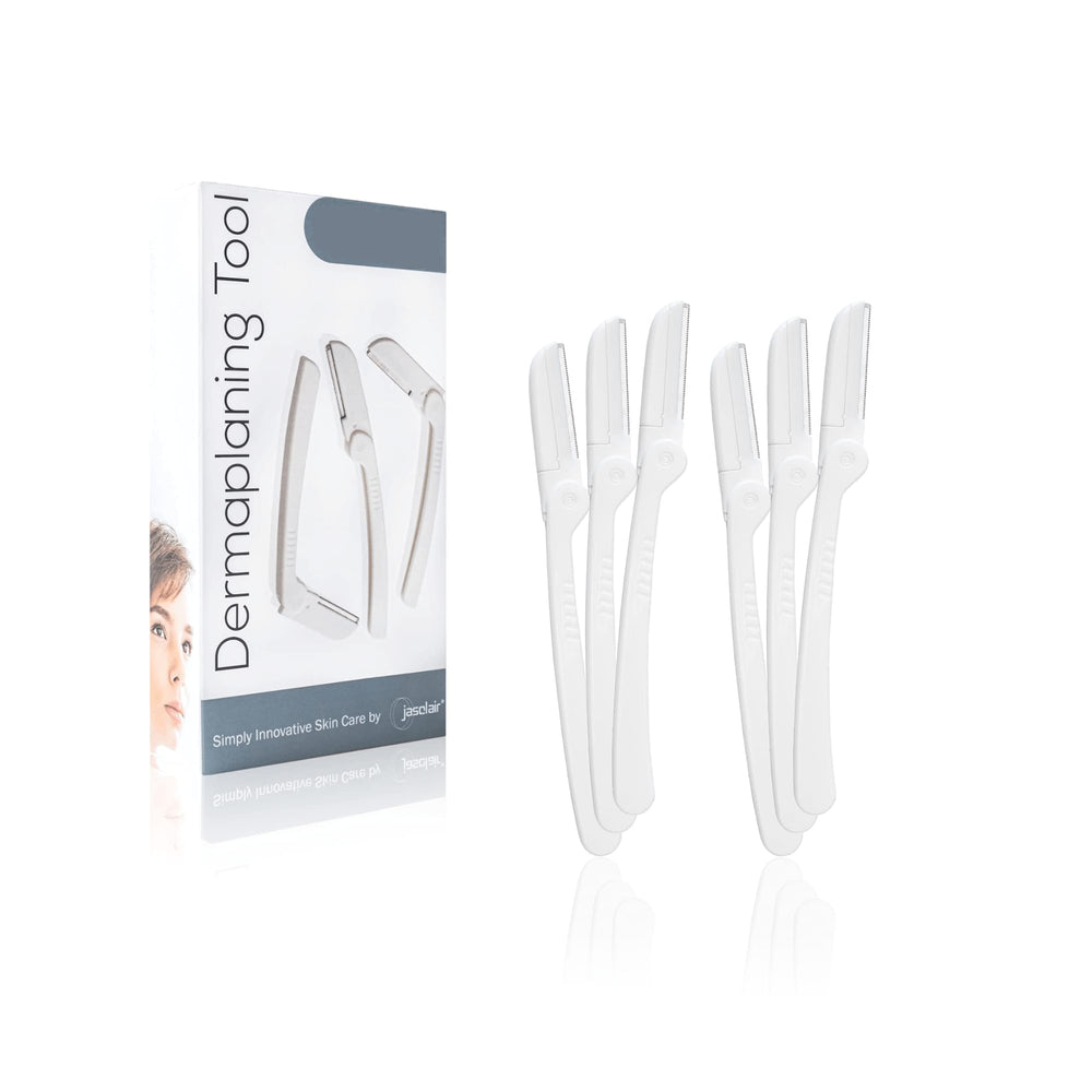 Jasclair dermaplaning razor pack for at-home hair removal and smooth makeup prep.