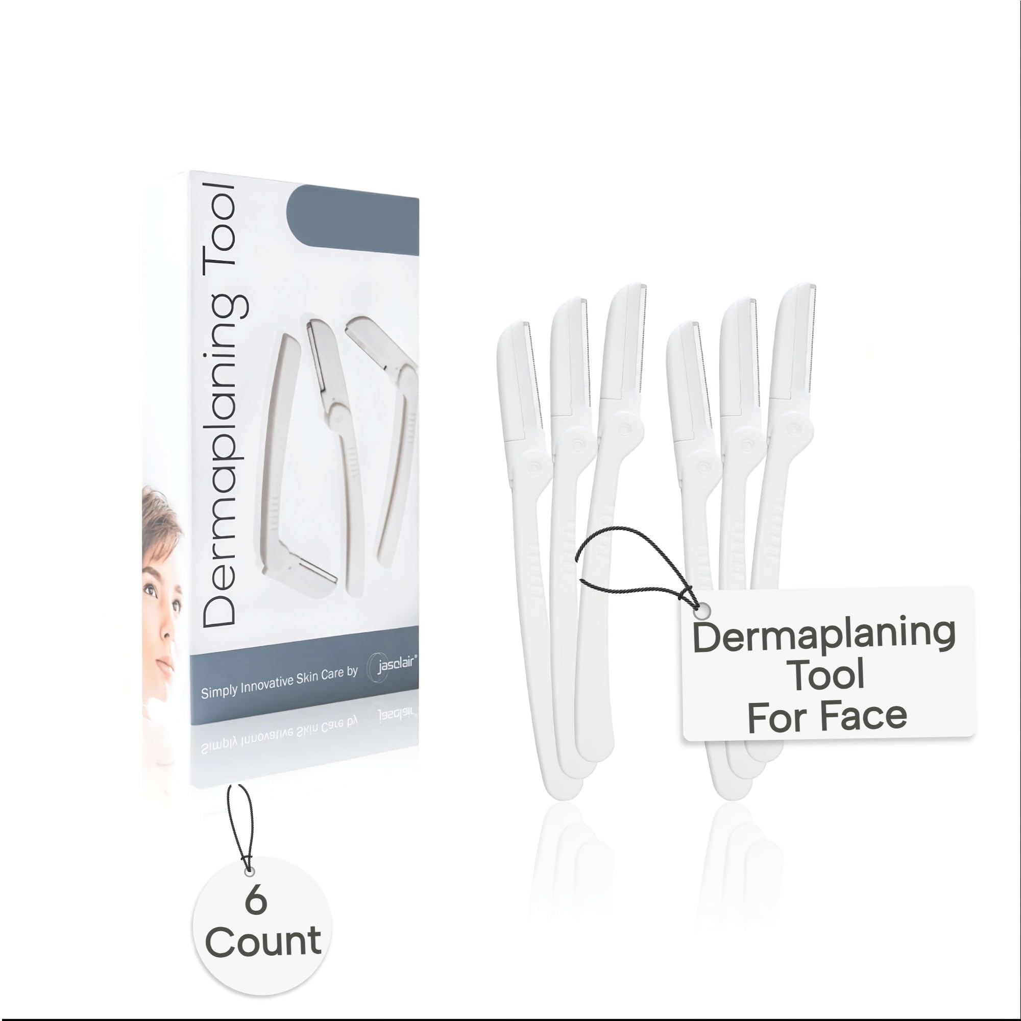 Jasclair dermaplaning razor skin-prep for smoother makeup application.