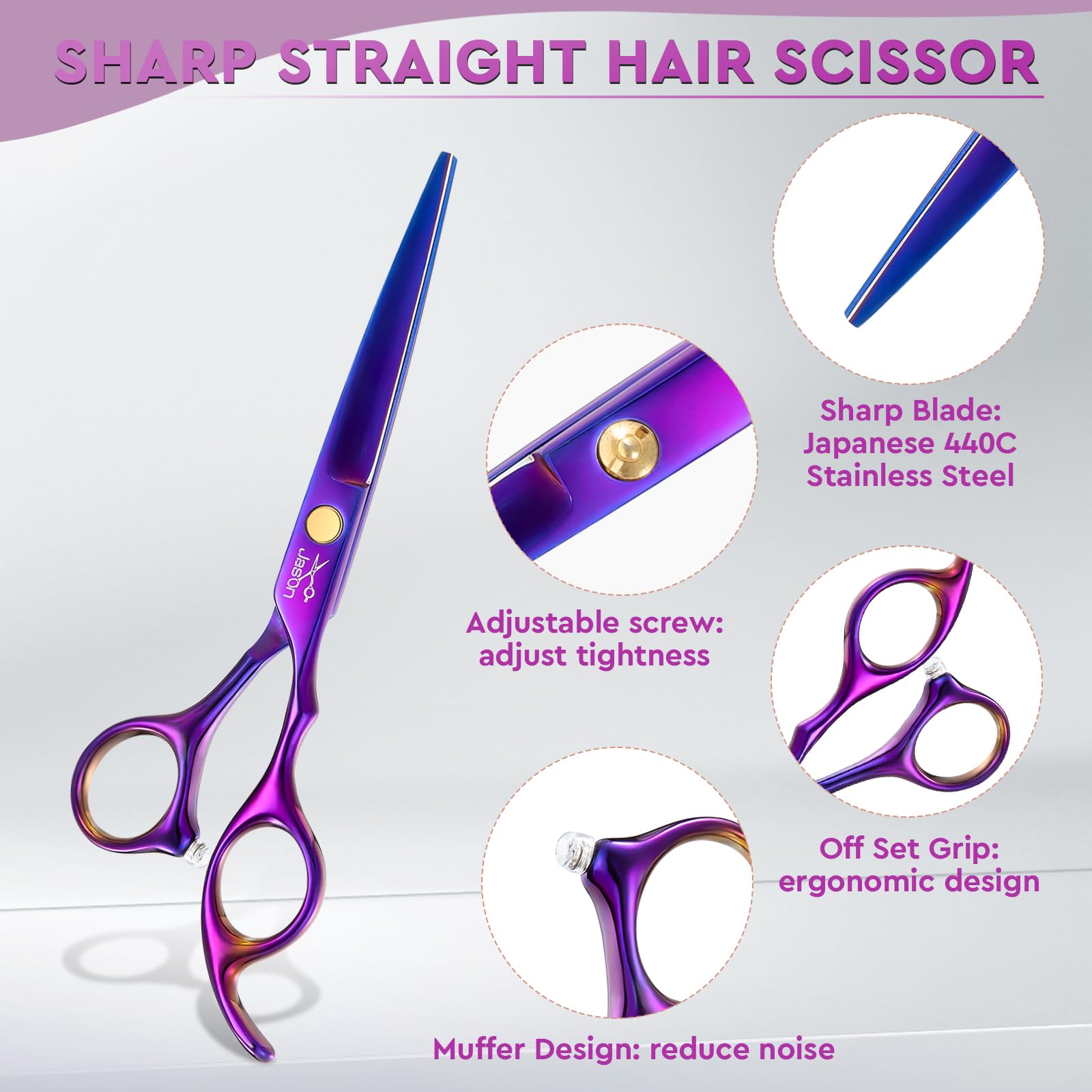 JASON scissors with adjustable screw for personalized tension