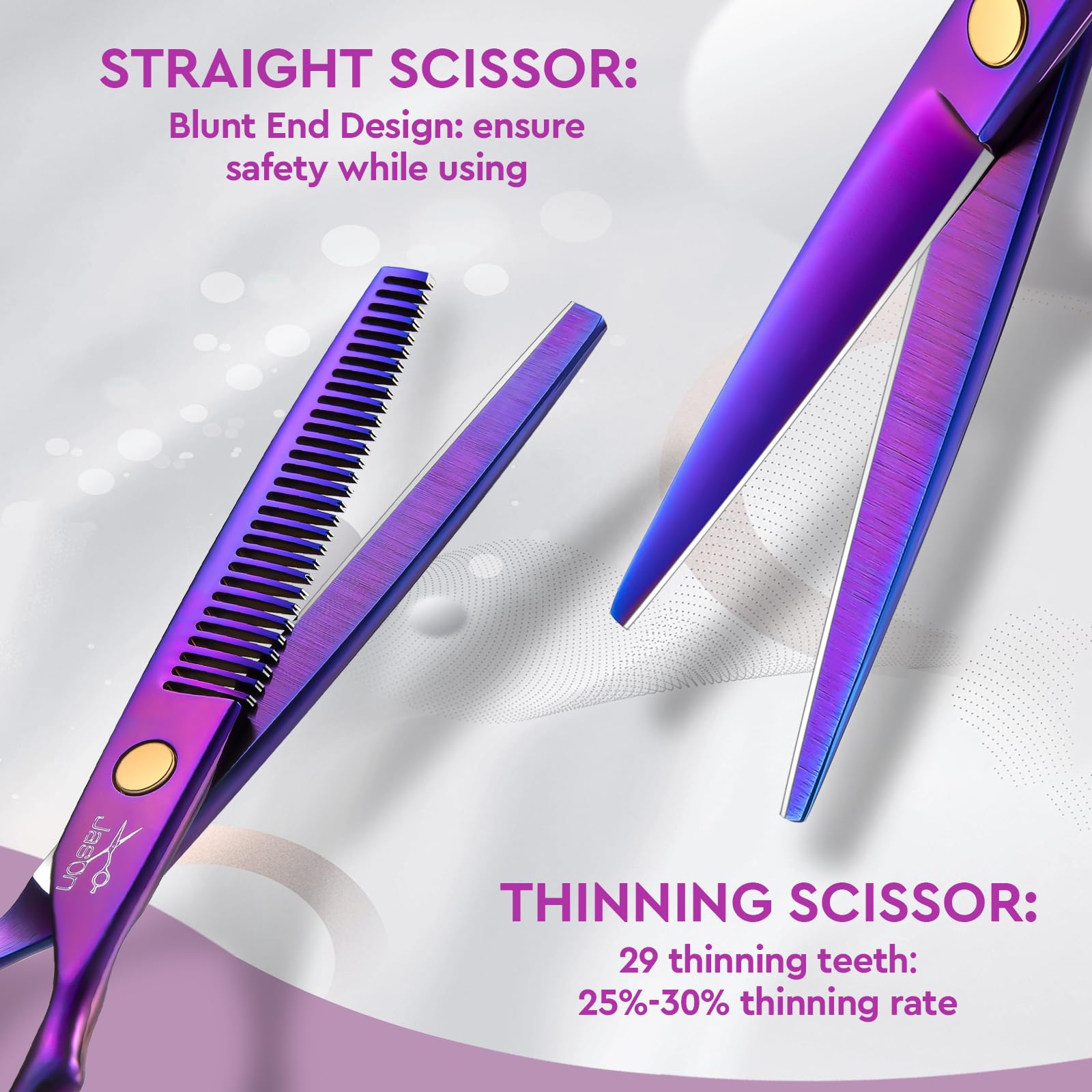 JASON thinning shear 30 teeth purple for texture control