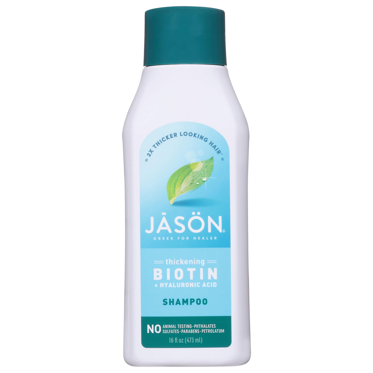 Jason Restorative Biotin Shampoo: botella de 16 onzas para cabello más fuerte.
