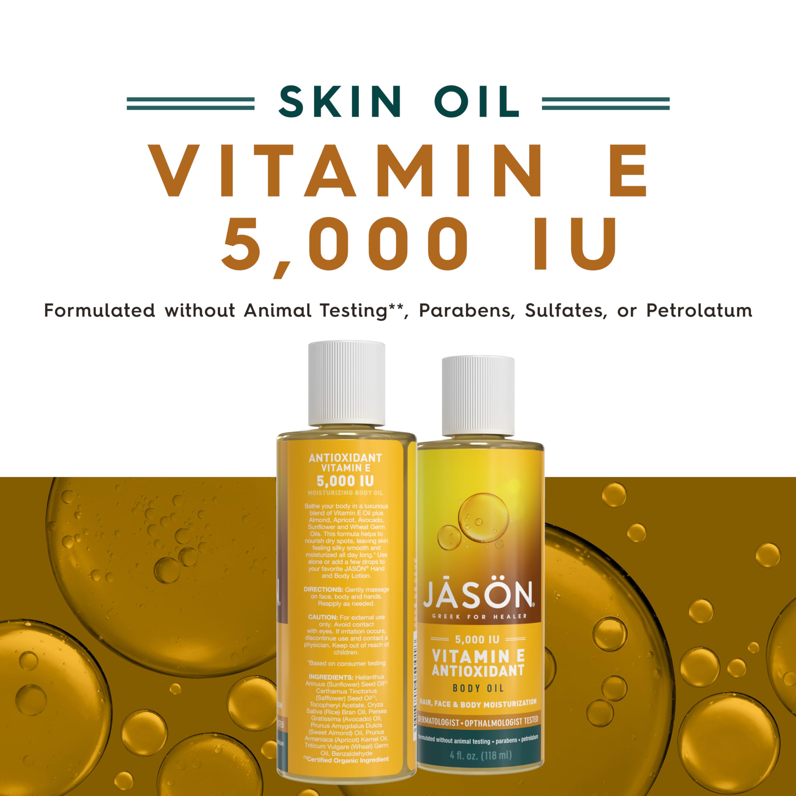 jason-vitamina-e-5000ui-aceite-cuerpo-textura-nutritiva ofrece sensación sedosa y confort diario.