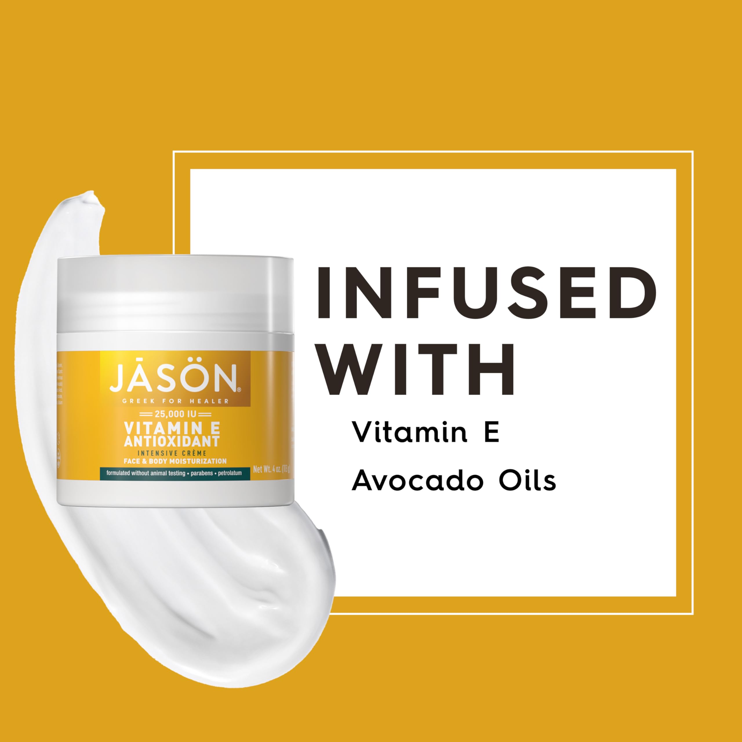 Aplicación diaria de JASON Vitamina E para rostro y cuerpo.