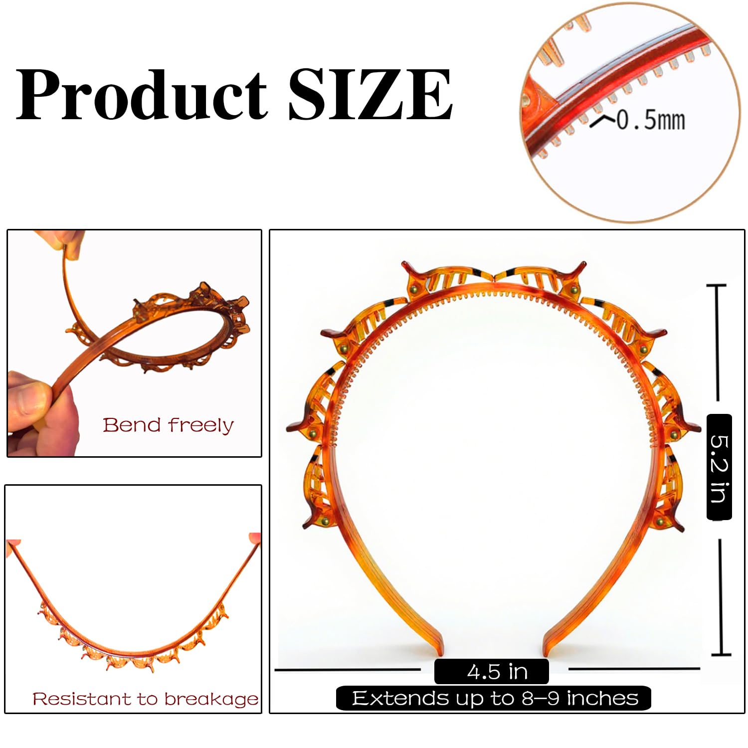 JASSINS bangs headband in brown provides secure styling with a subtle finish.