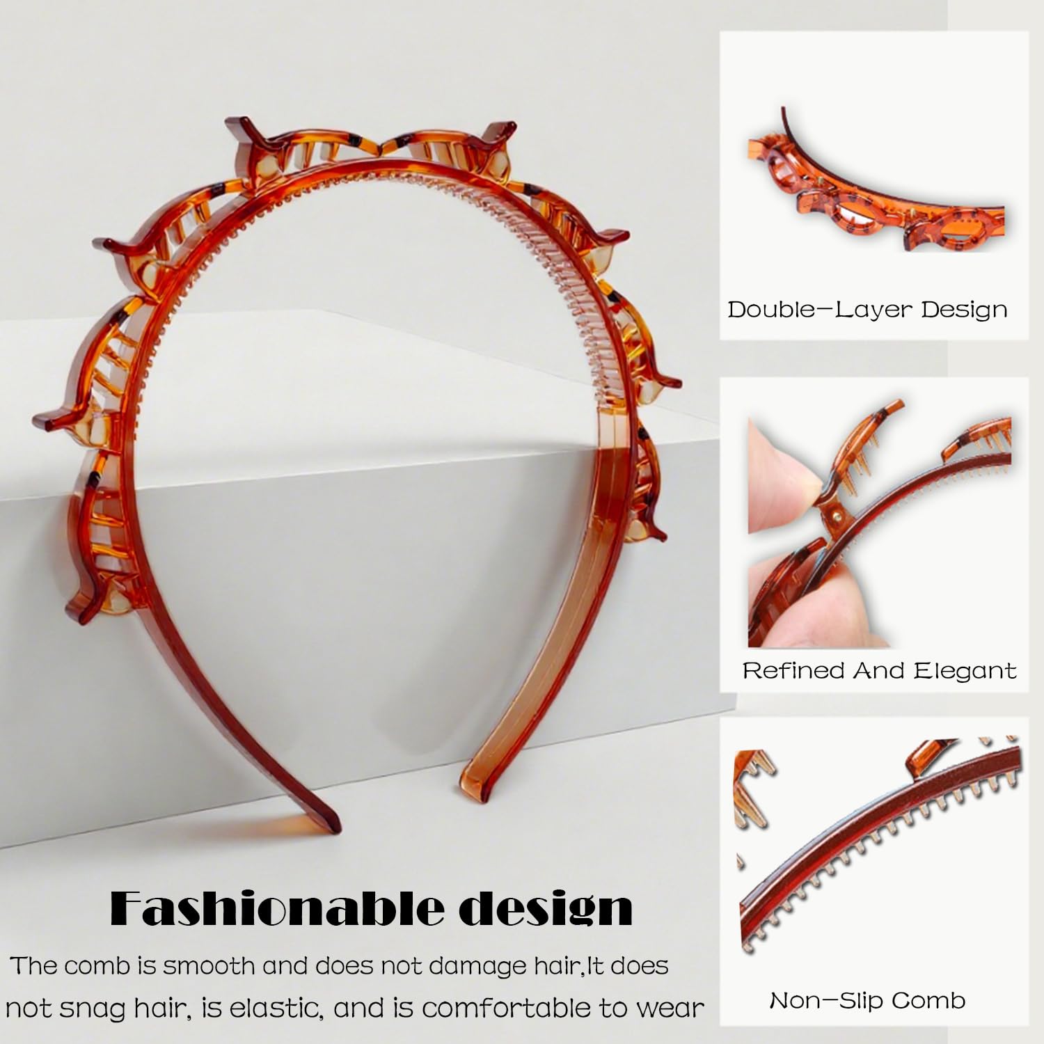 Relaxed fit of JASSINS headband supports comfortable all-day wear.
