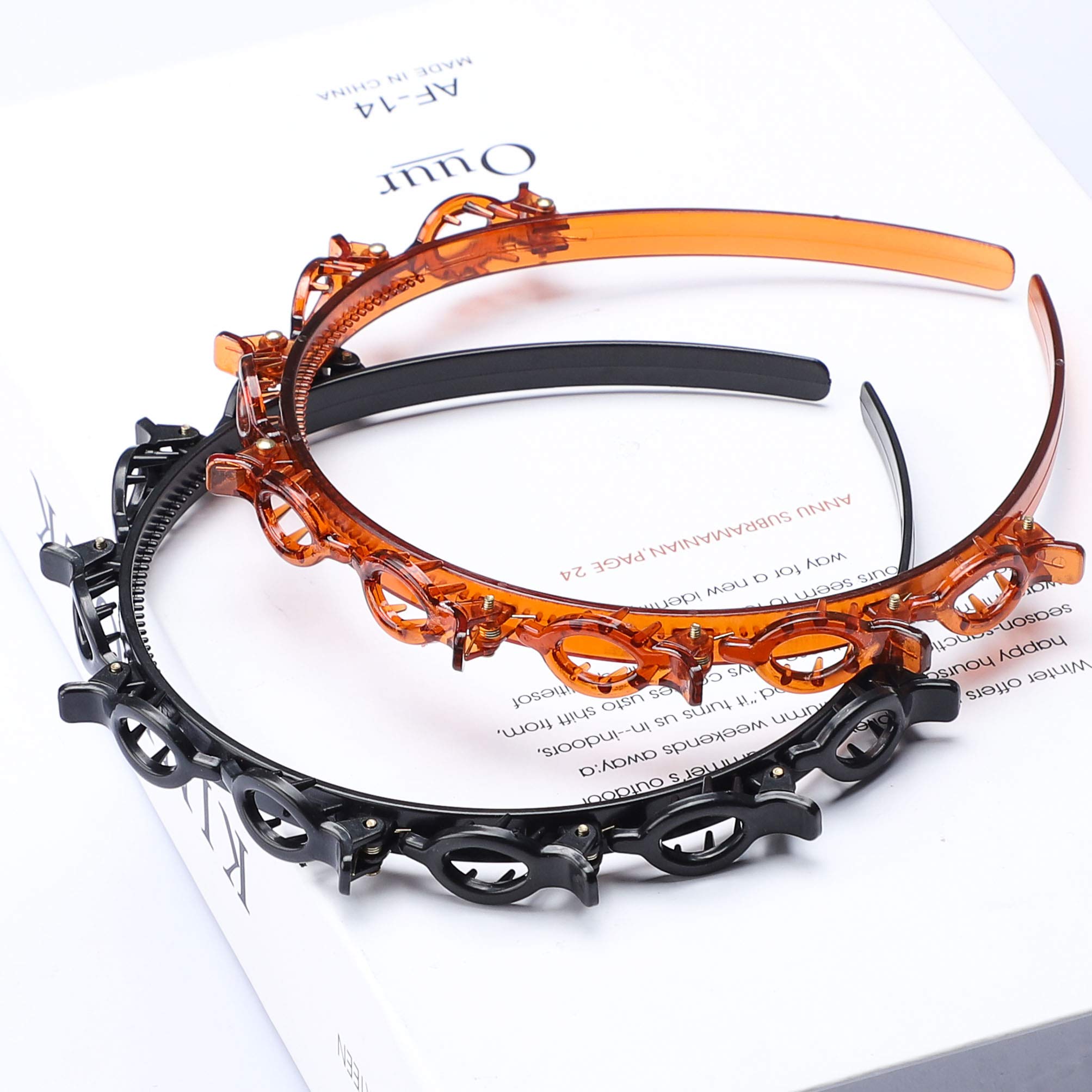 JASSINS headband shown during makeup routine for neat hair control.