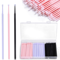 JASSINS disposable micro-applicators with pink container for clean, precise lash applications.
