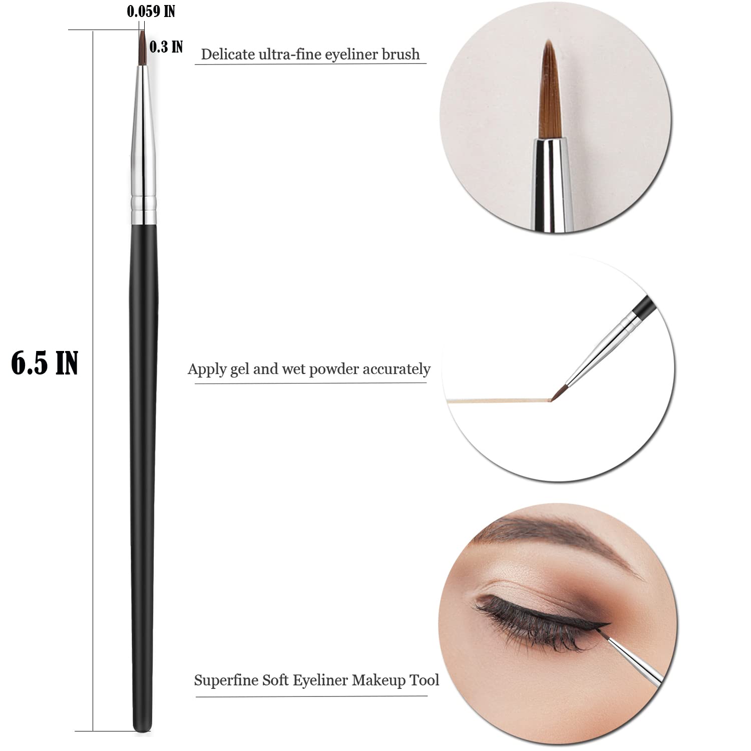 JASSINS flat setting brush for blending and setting eyeliner