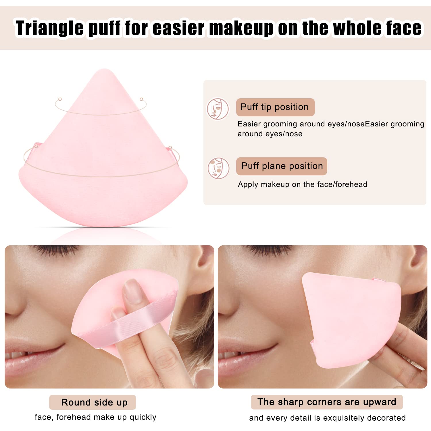 JASSINS foundation-blush-powder puff supports easy, controlled product application.