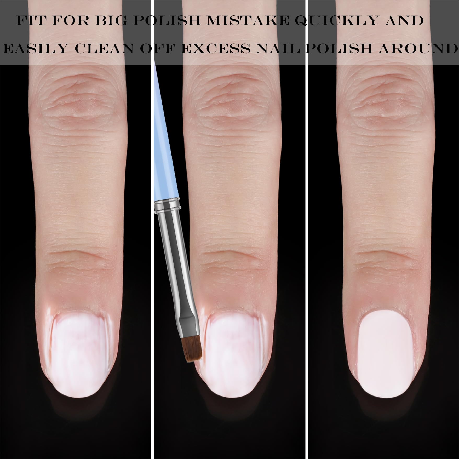 JASSINS Nail Art Clean Up Oval Brush for tight corner cleanup