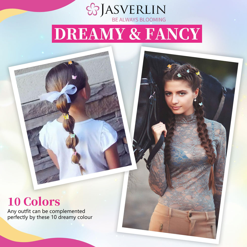 JASVERLIN Clips mariposa con 10 colores, combina con atuendos.