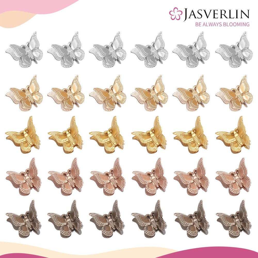 JASVERLIN clips mariposa mini, ideal para trenzas y coletas con estilo de los 90.