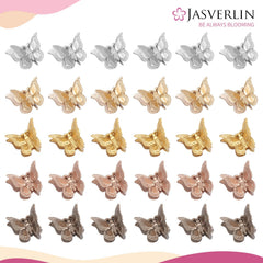 JASVERLIN clips mariposa mini, ideal para trenzas y coletas con estilo de los 90.