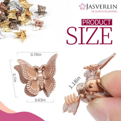 Clips mariposa mini de JASVERLIN, colores metalizados para festivales y fiestas.