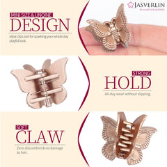 JASVERLIN clips mariposa mini, no resbalan y mantienen el peinado todo el día.