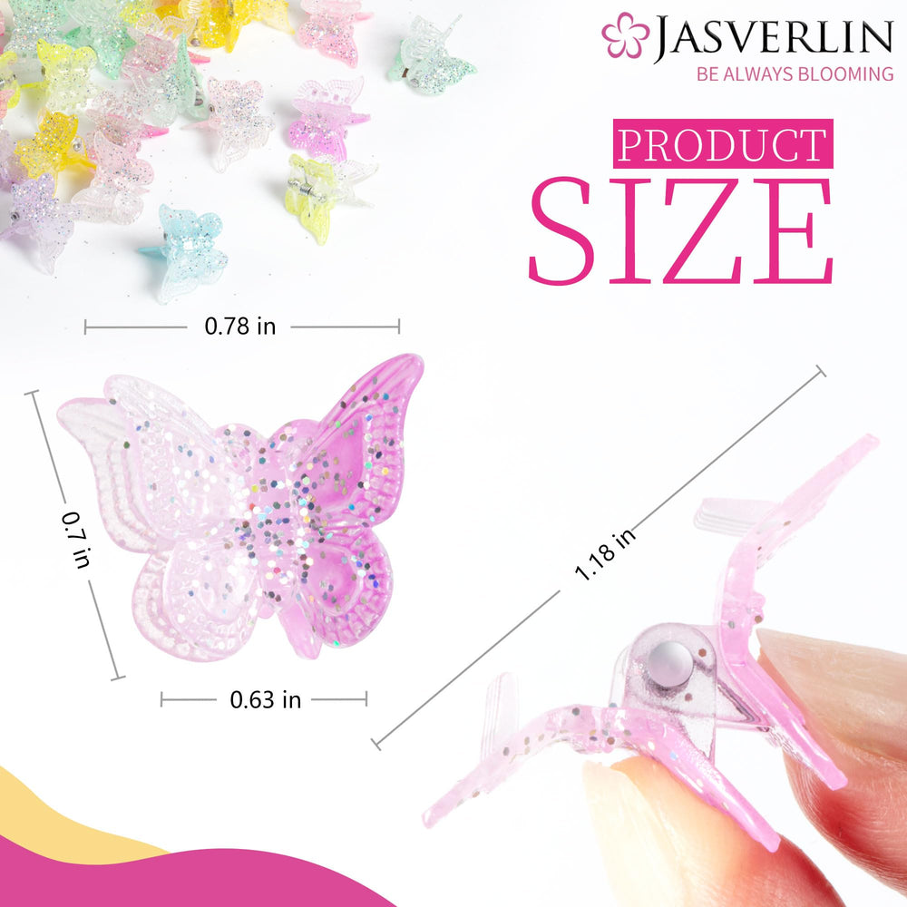 JASVERLIN Clips mariposa gradiente, combina con 10 colores para looks variados.