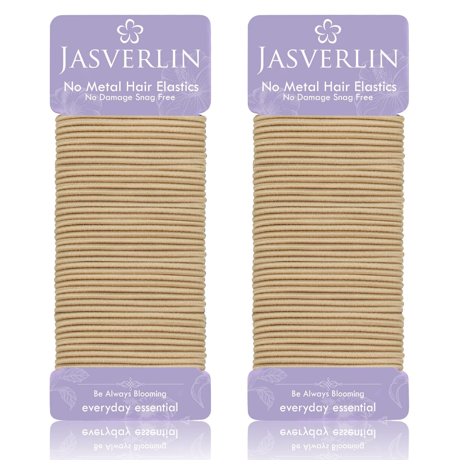 Elásticos JASVERLIN 2 mm en tono rubio claro, agarre suave para cabello fino