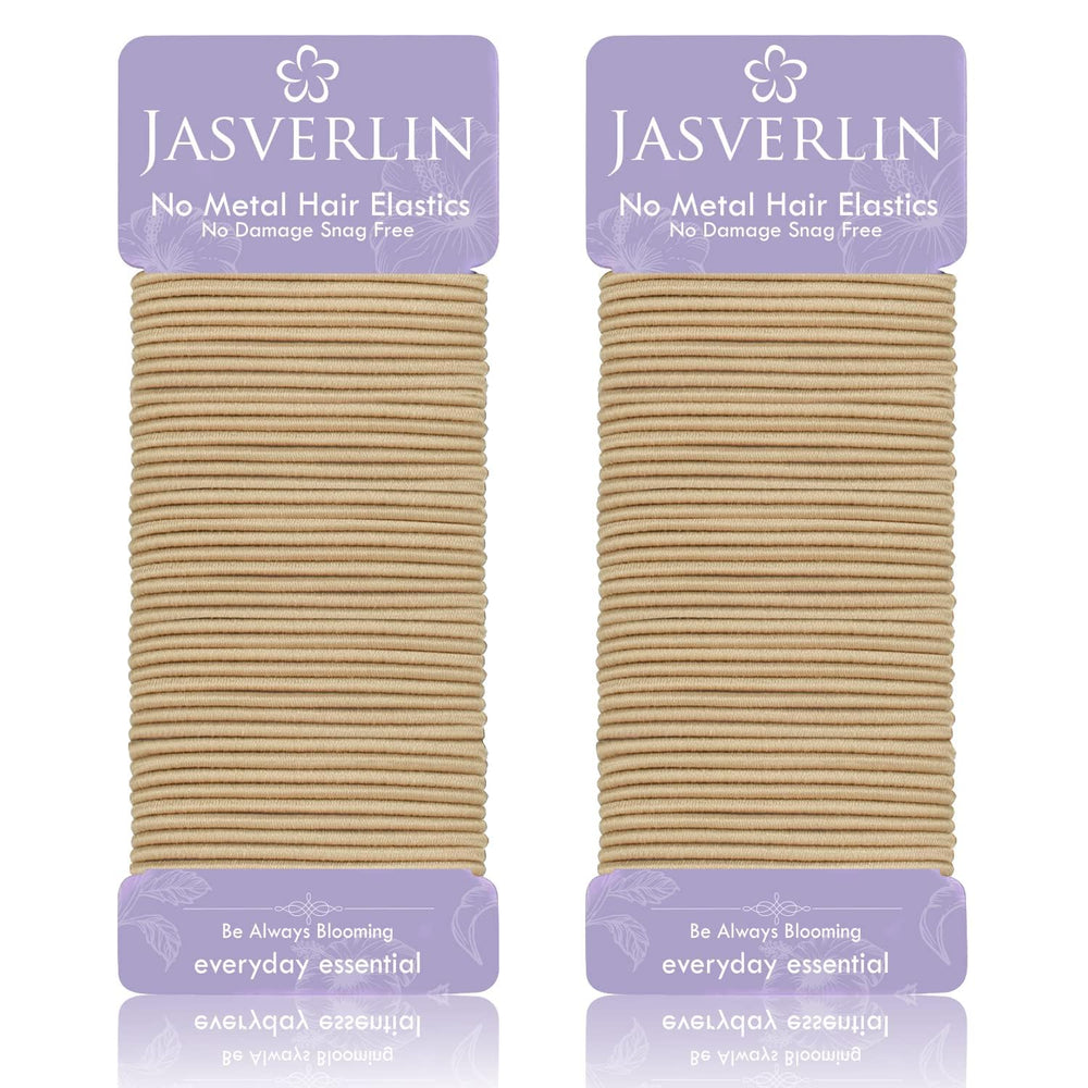 Elásticos JASVERLIN 2 mm en tono rubio claro, agarre suave para cabello fino