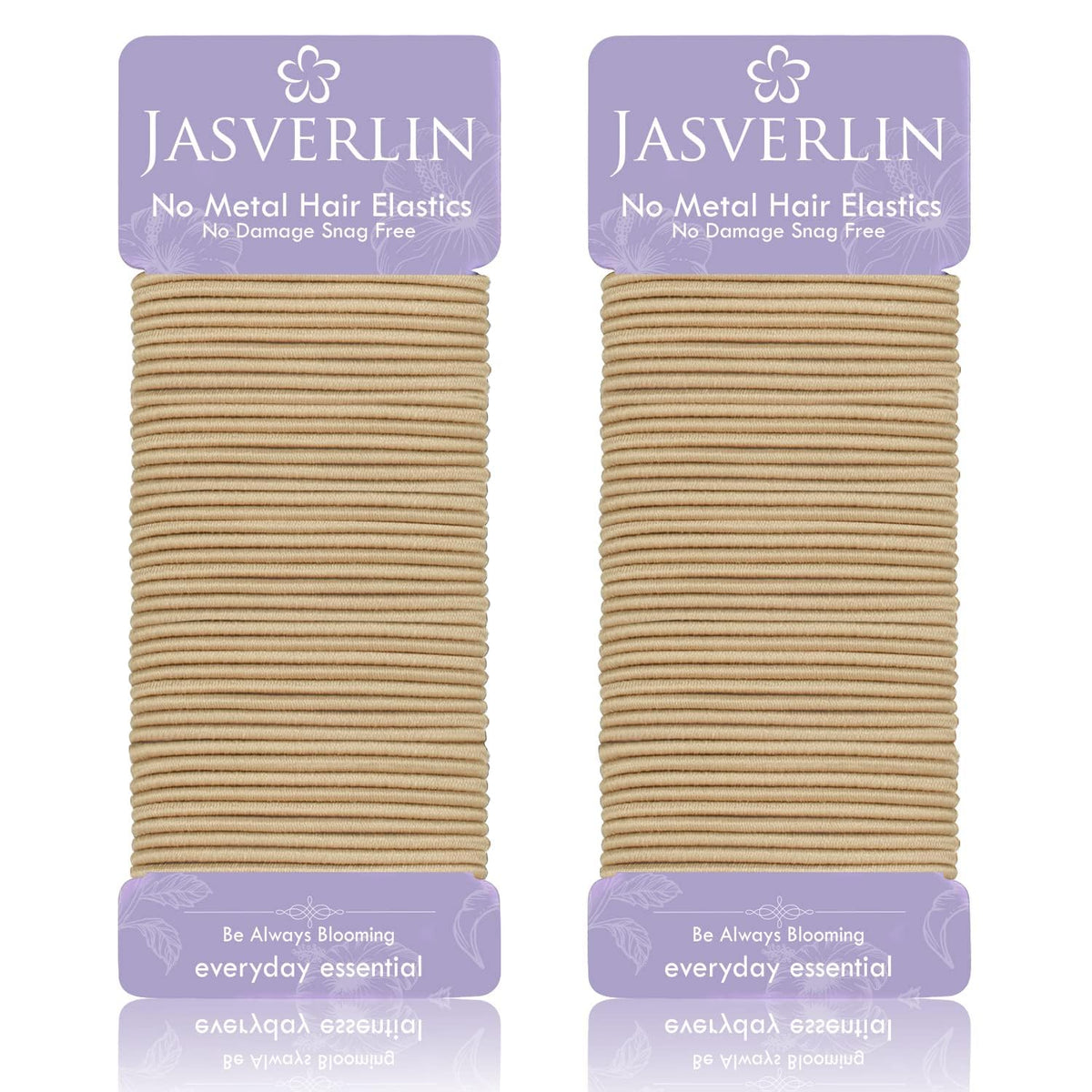 Elásticos JASVERLIN 2 mm en tono rubio claro, agarre suave para cabello fino