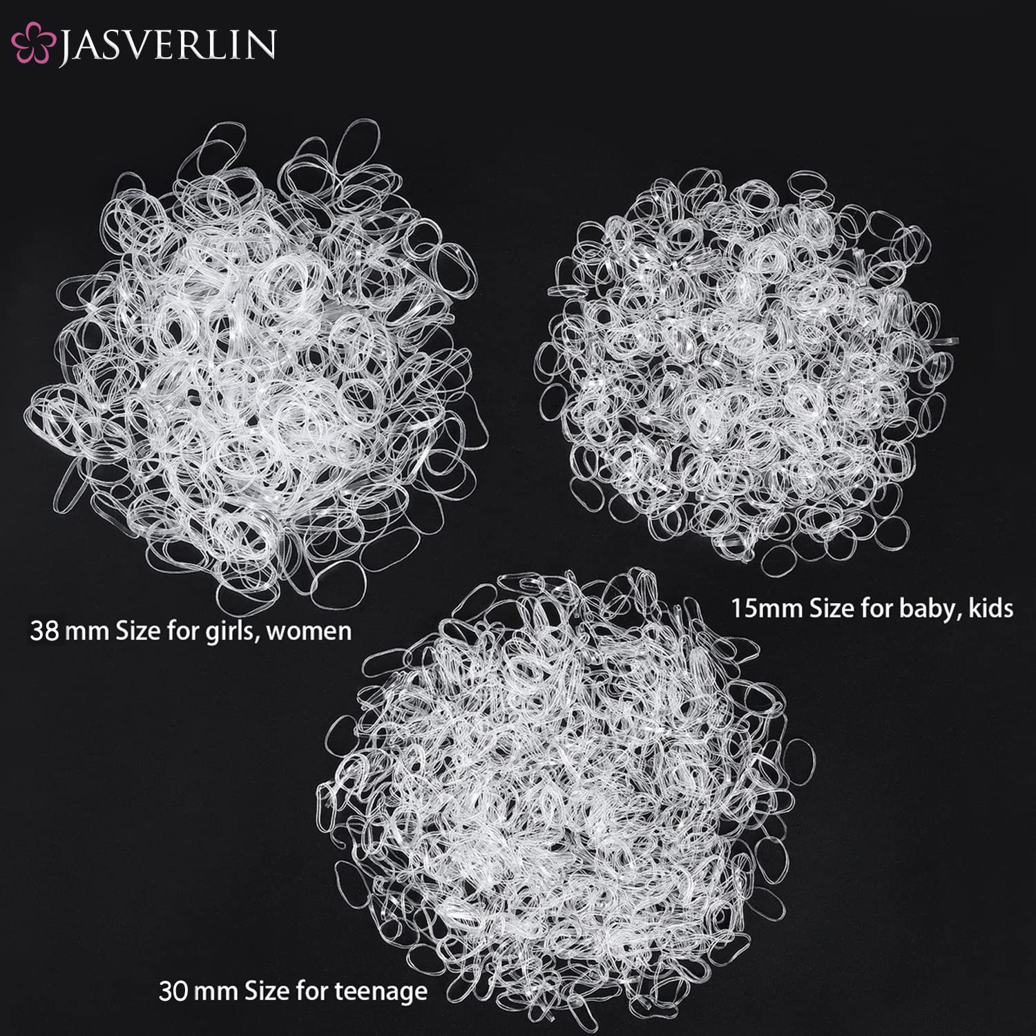 JASVERLIN elástico 30 mm para cabello mediano y estilo diario.