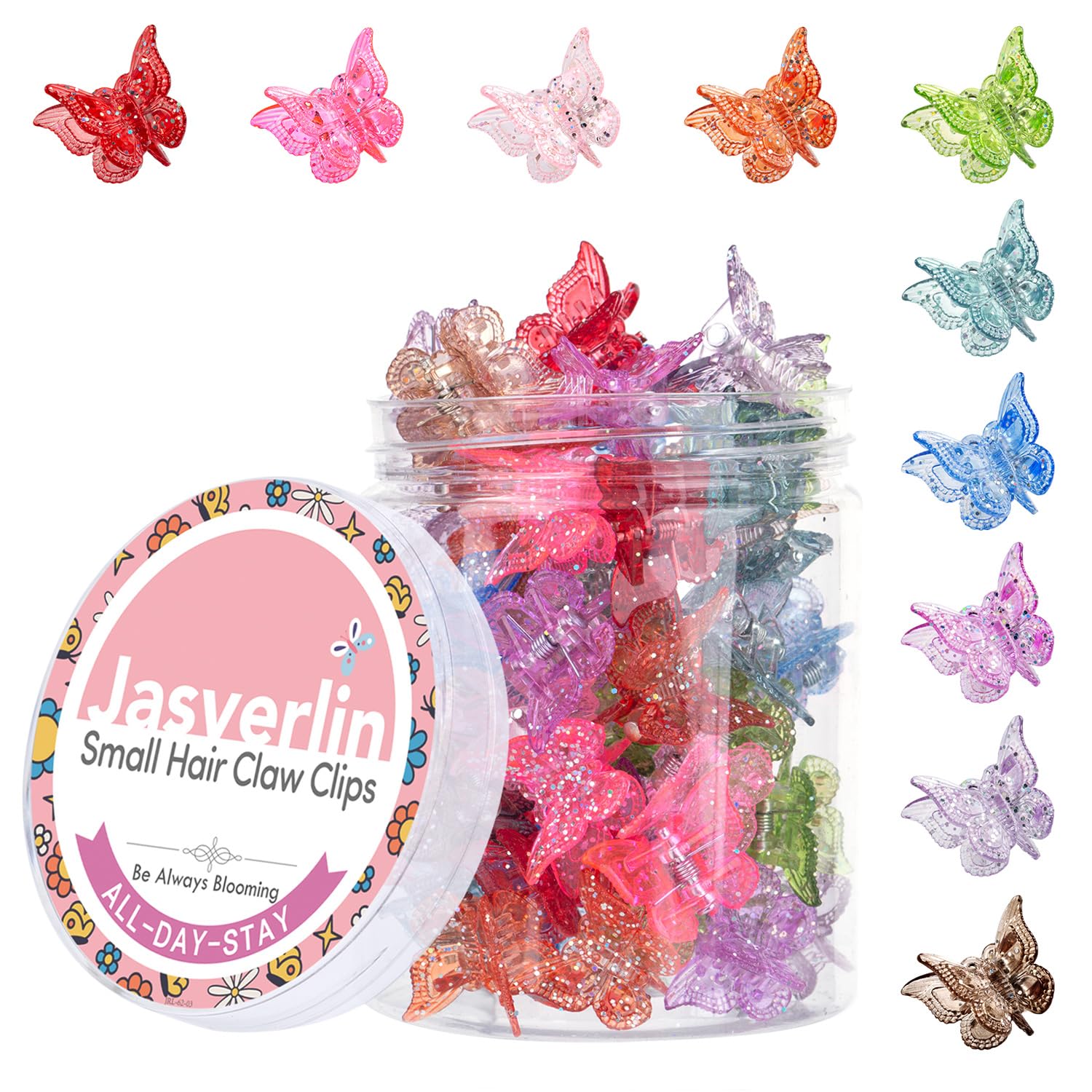 Pinza mariposa mini de JASVERLIN con brillo amarillo para peinados diarios.