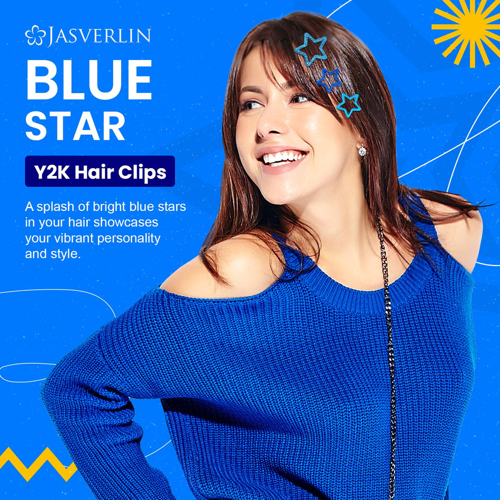 JASVERLIN star clip royal blue glitter detail ideal for parties