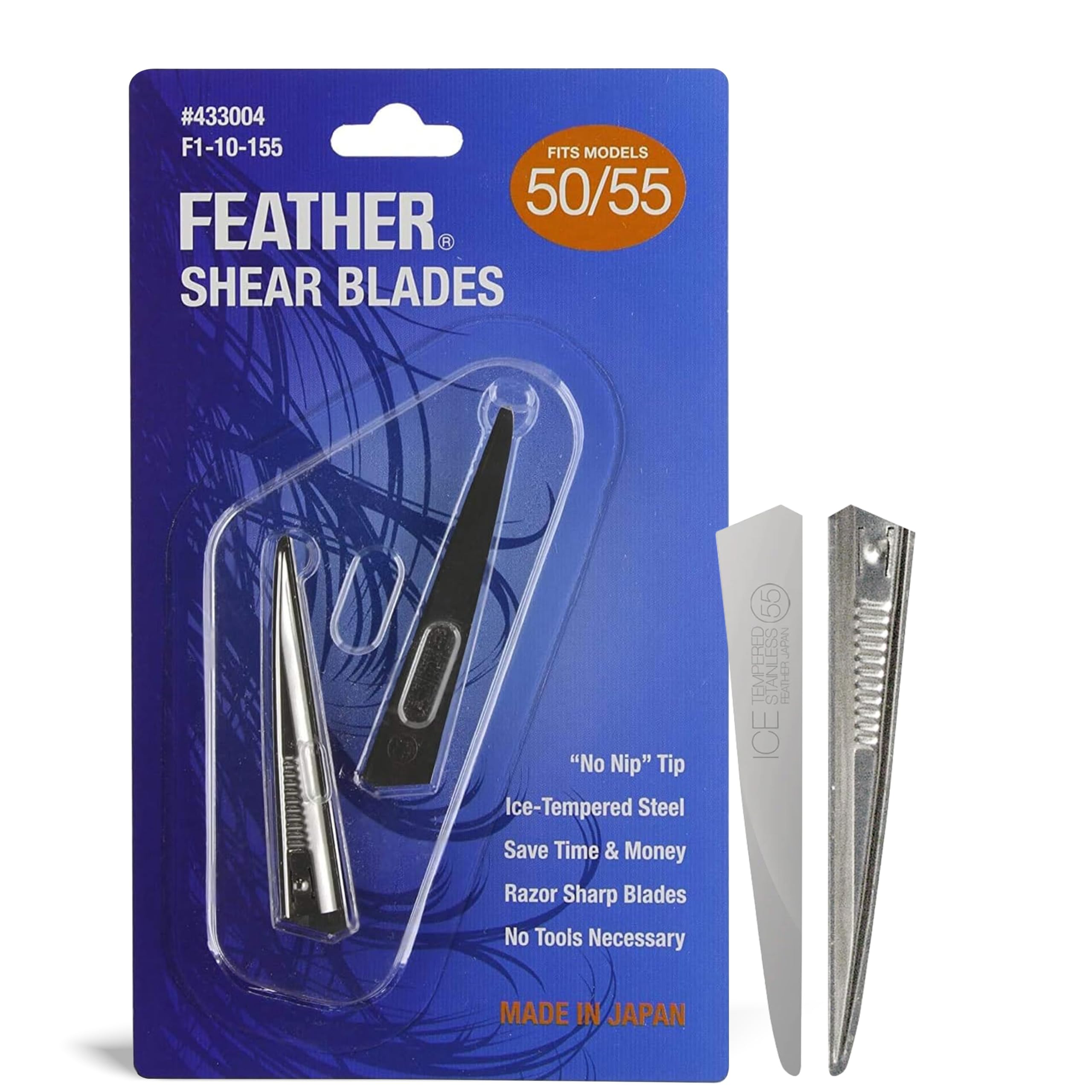 Jatai Feather switch-blade 50/55 front view showing durable stainless steel blades