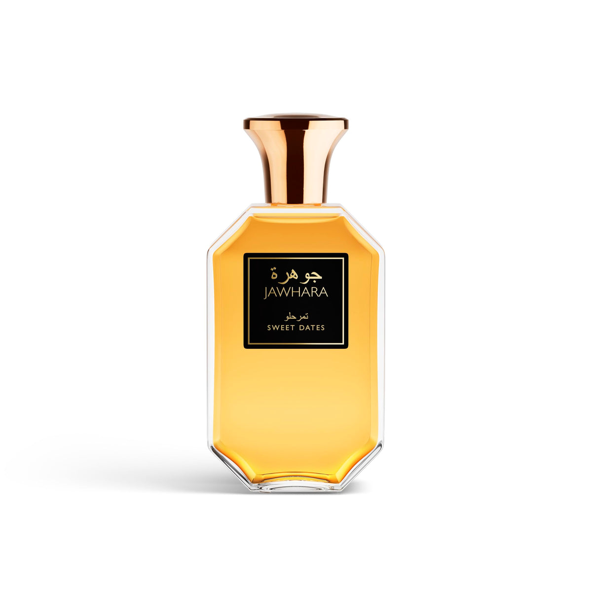 Jawhara Sweet Dates bottle top with gold cap, ideal for elegant daytime to evening wear.