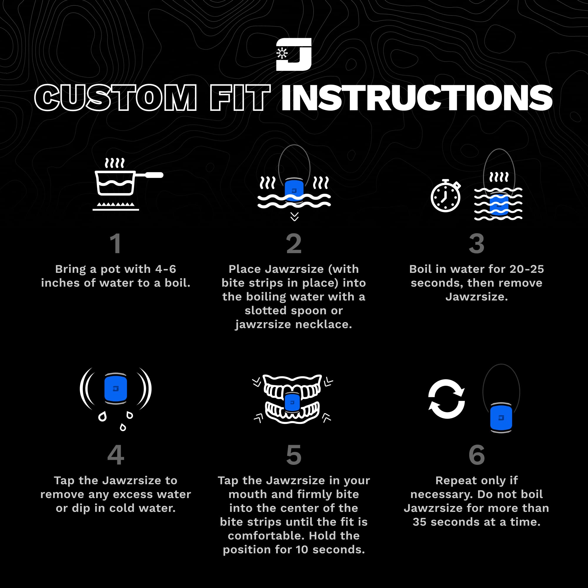 Jawzrsize bite strips support simple workouts with the device