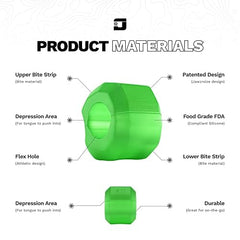 Diseño portátil de Jawzrsize Pop N Go para entrenamiento facial en cualquier lugar.