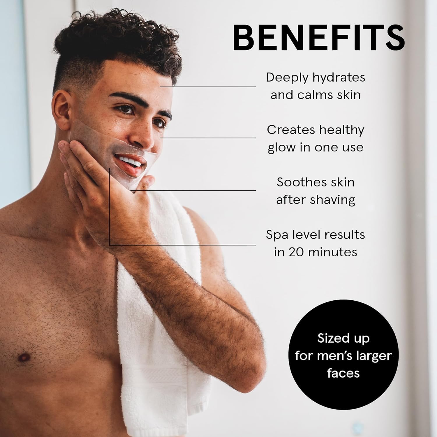 Close-up of JAXON LANE BRO MASK ingredients including niacinamide and hyaluronic acid