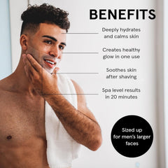 Close-up of JAXON LANE BRO MASK ingredients including niacinamide and hyaluronic acid