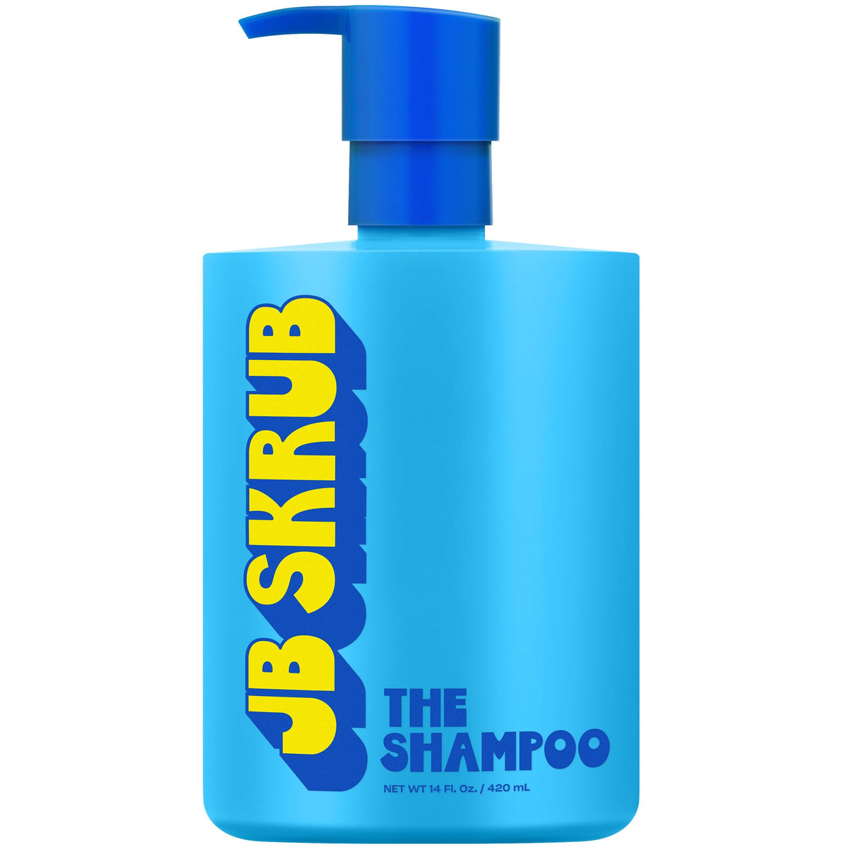 JB SKRUB champú frente a la botella, formato práctico para uso diario en niños.