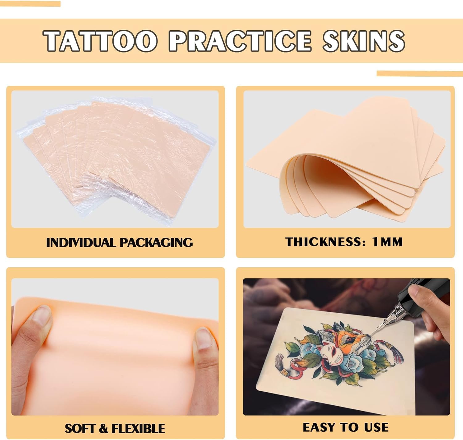 Silicona realista Jconly para práctica de tatuaje con elasticidad similar a la piel