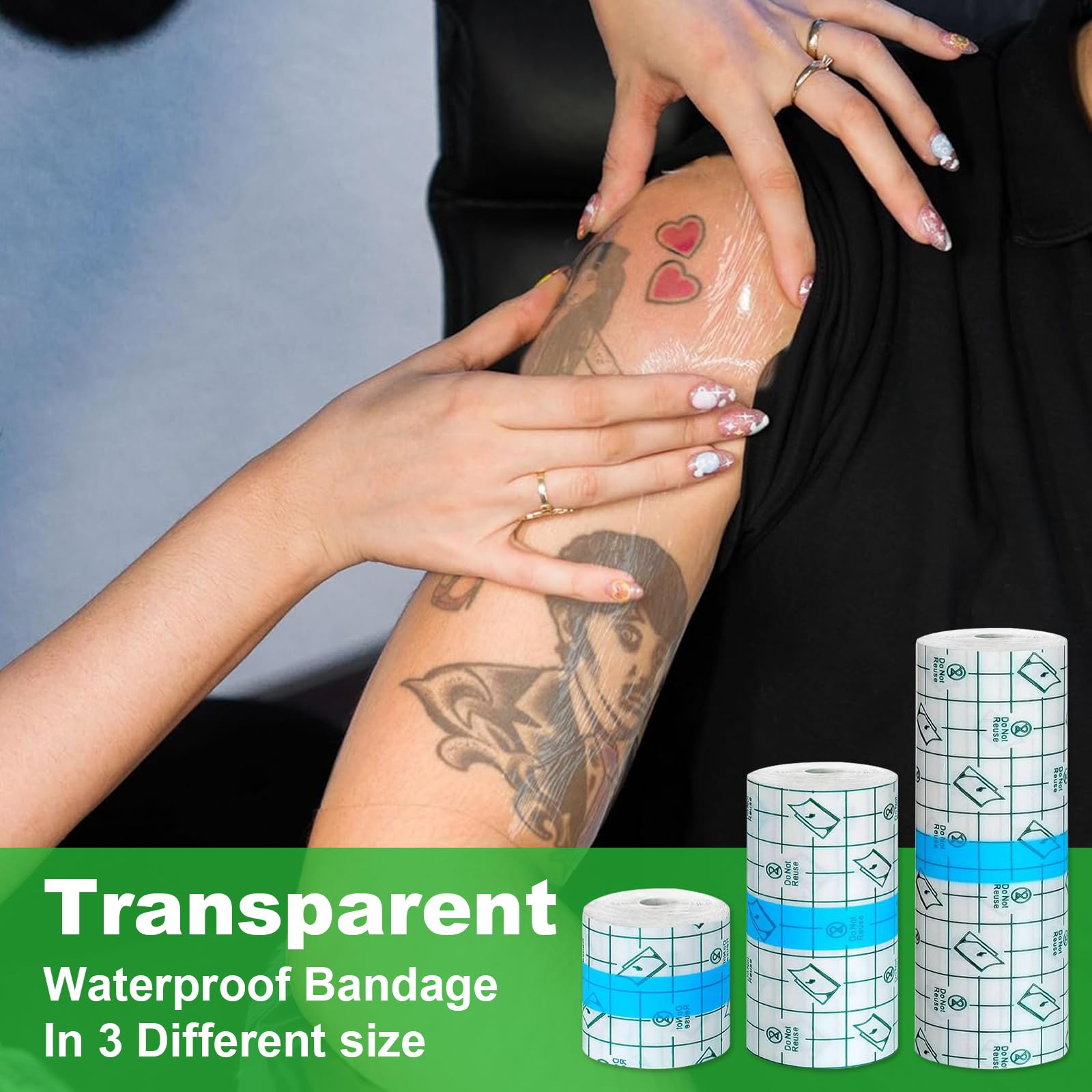 Jconly tattoo bandage 4-inch roll in sealed packaging for larger tattoos