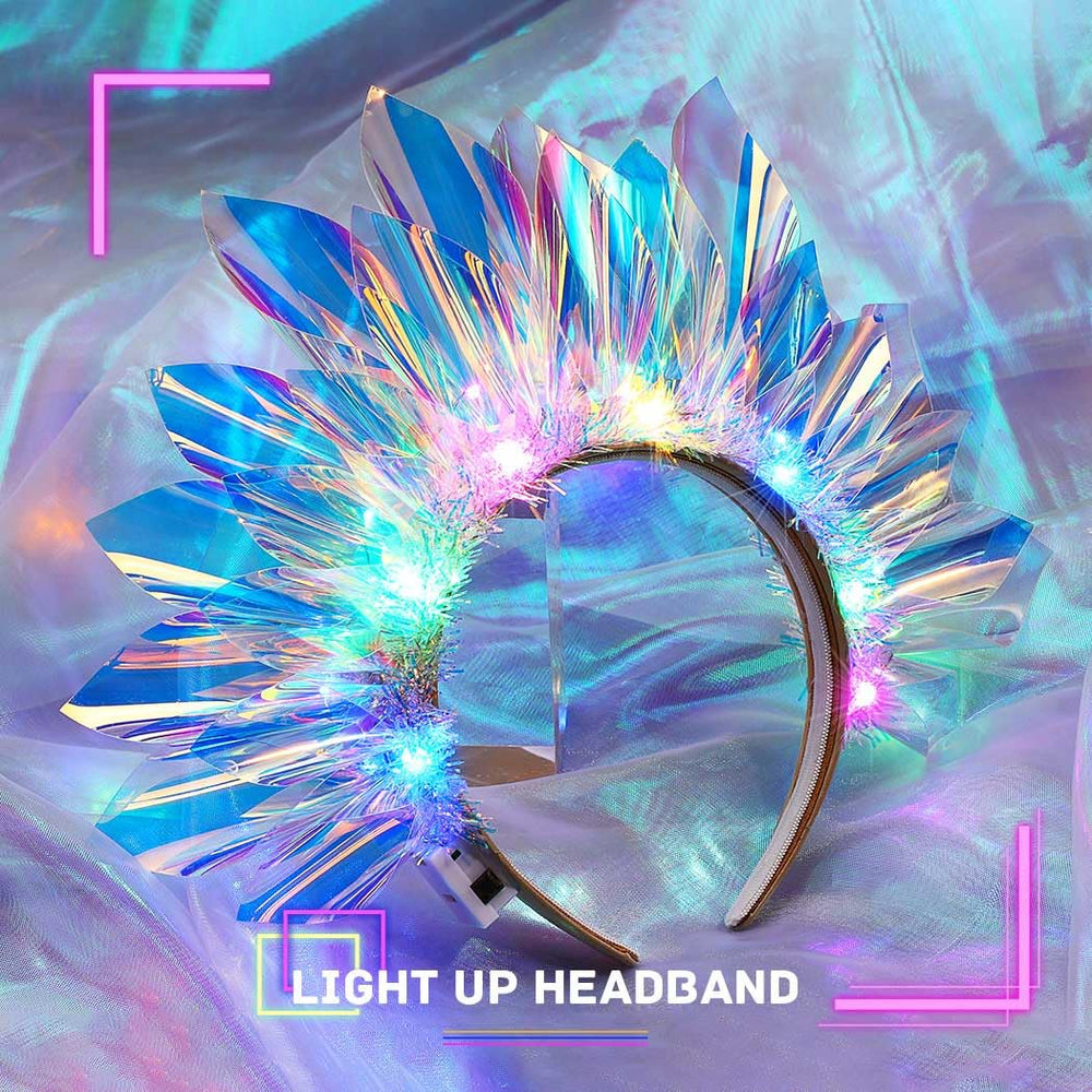 JEAIRTS diadema con luz de diodos para fiestas, brillo