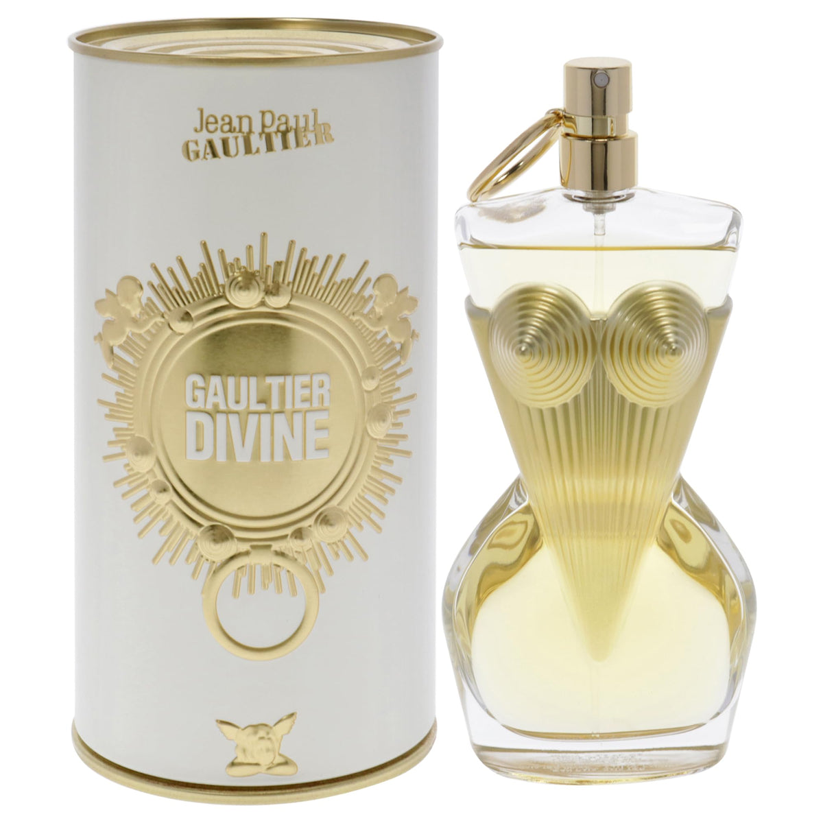 Jean Paul Gaultier Gaultier Divine bottle shot highlighting amber floral profile for everyday elegance.