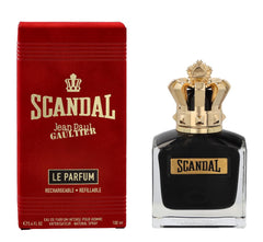 Jean Paul Gaultier Scandal Le Intense bottle front view, long-lasting masculine fragrance for lasting confidence.