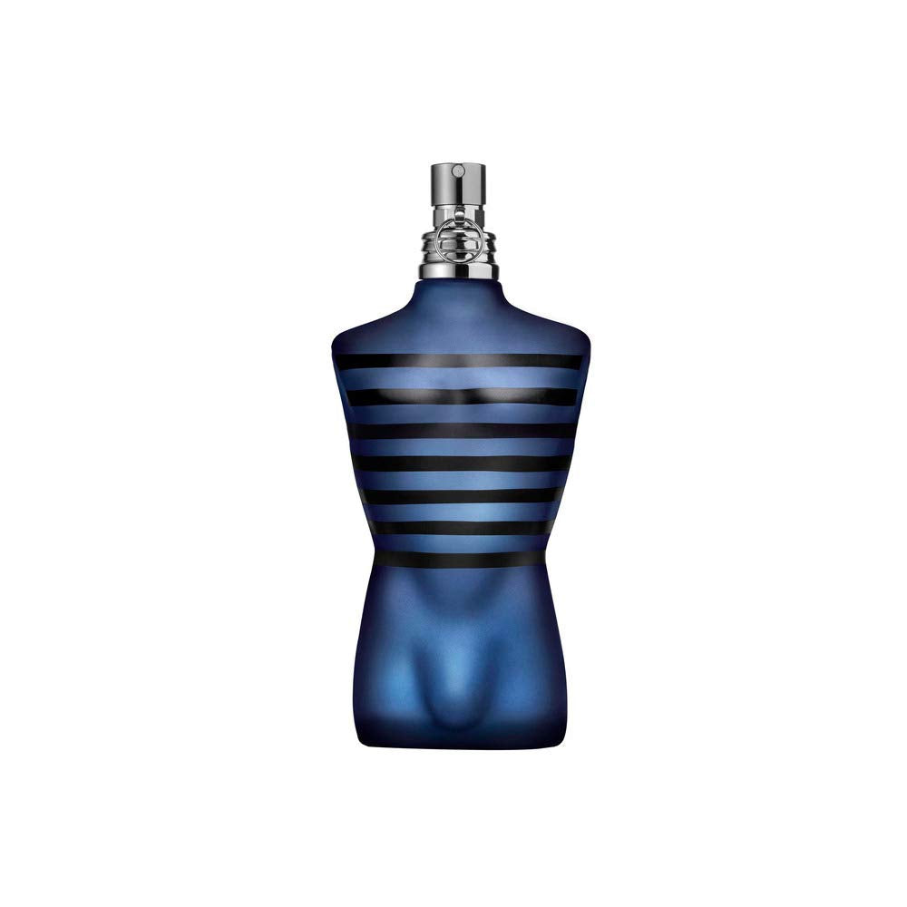 Jean Paul Gaultier Ultra Male close-up notes highlight pear, vanilla, and amber for seductive scent.
