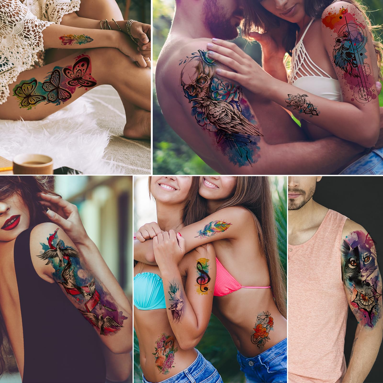 Tatuaje mini para pies Jeefonna, estilo ligero para verano