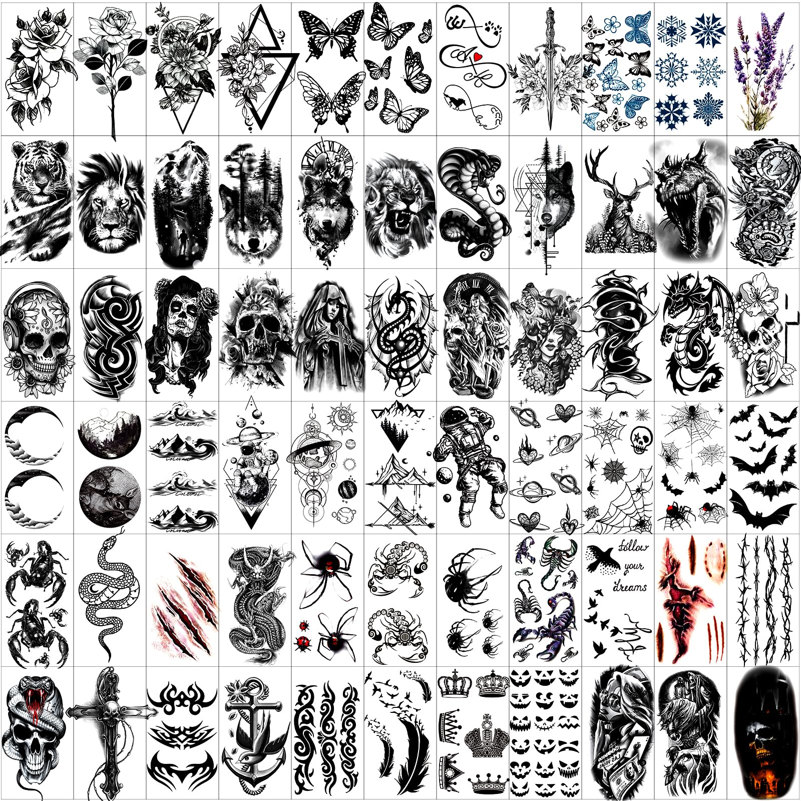 Tatuaje temporal JEEFONNA demonio para temática Halloween