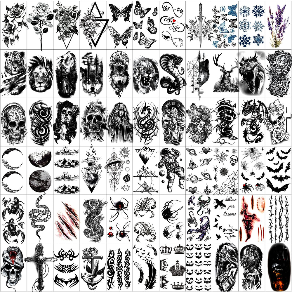 Tatuaje temporal JEEFONNA demonio para temática Halloween